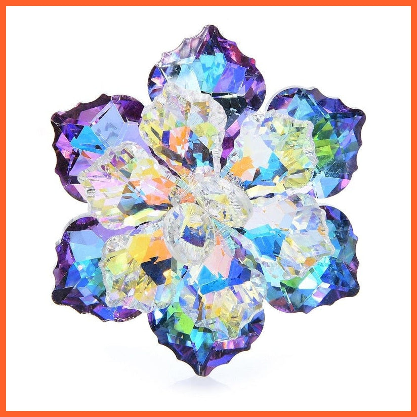 whatagift.com.au A-purple Shining Glass Flower Brooches For Women