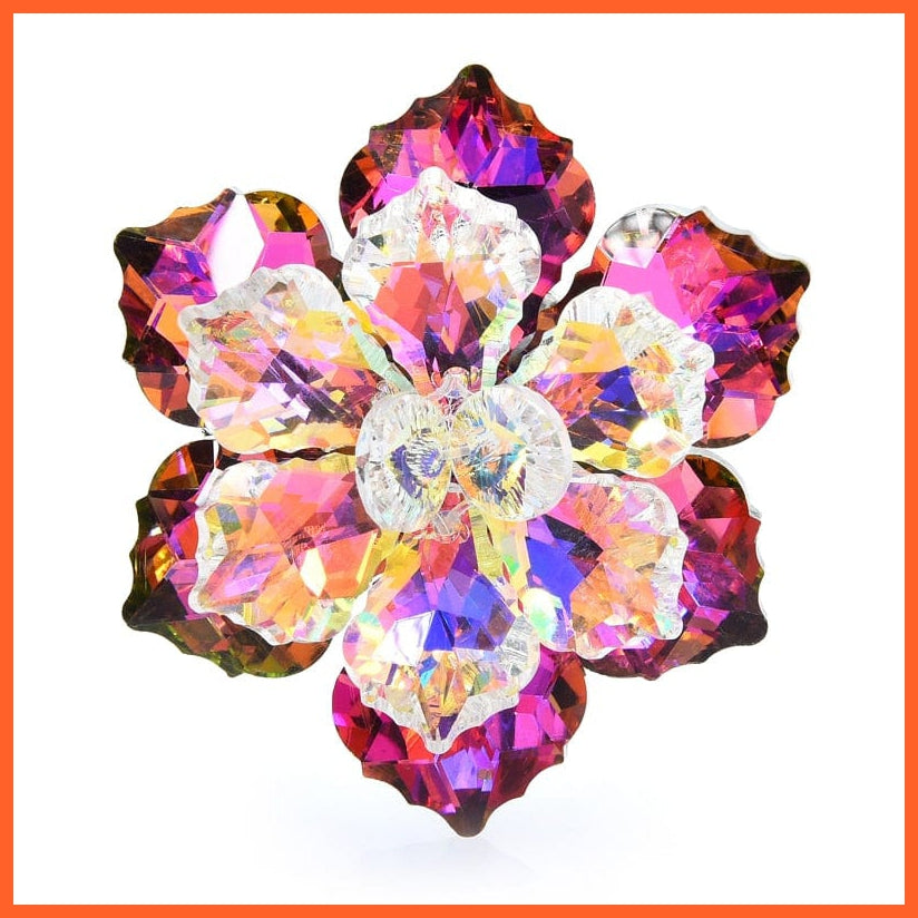 whatagift.com.au A-red Shining Glass Flower Brooches For Women
