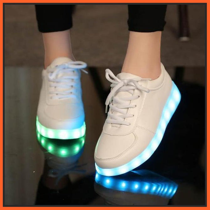 Led Sneakers White With 7 Led Colors & Usb Charging | whatagift.com.au.