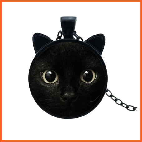 whatagift.com.au Accessories 1 Cat Necklace | Necklace For Pet Lovers Cat Pendant With Two Ears Glass Cabochon Jewellery
