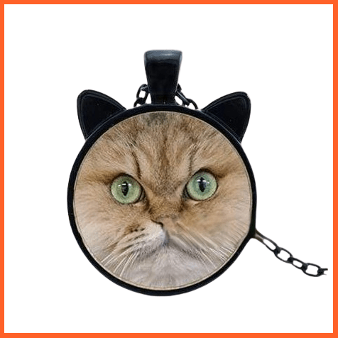 whatagift.com.au Accessories 10 Cat Necklace | Necklace For Pet Lovers Cat Pendant With Two Ears Glass Cabochon Jewellery