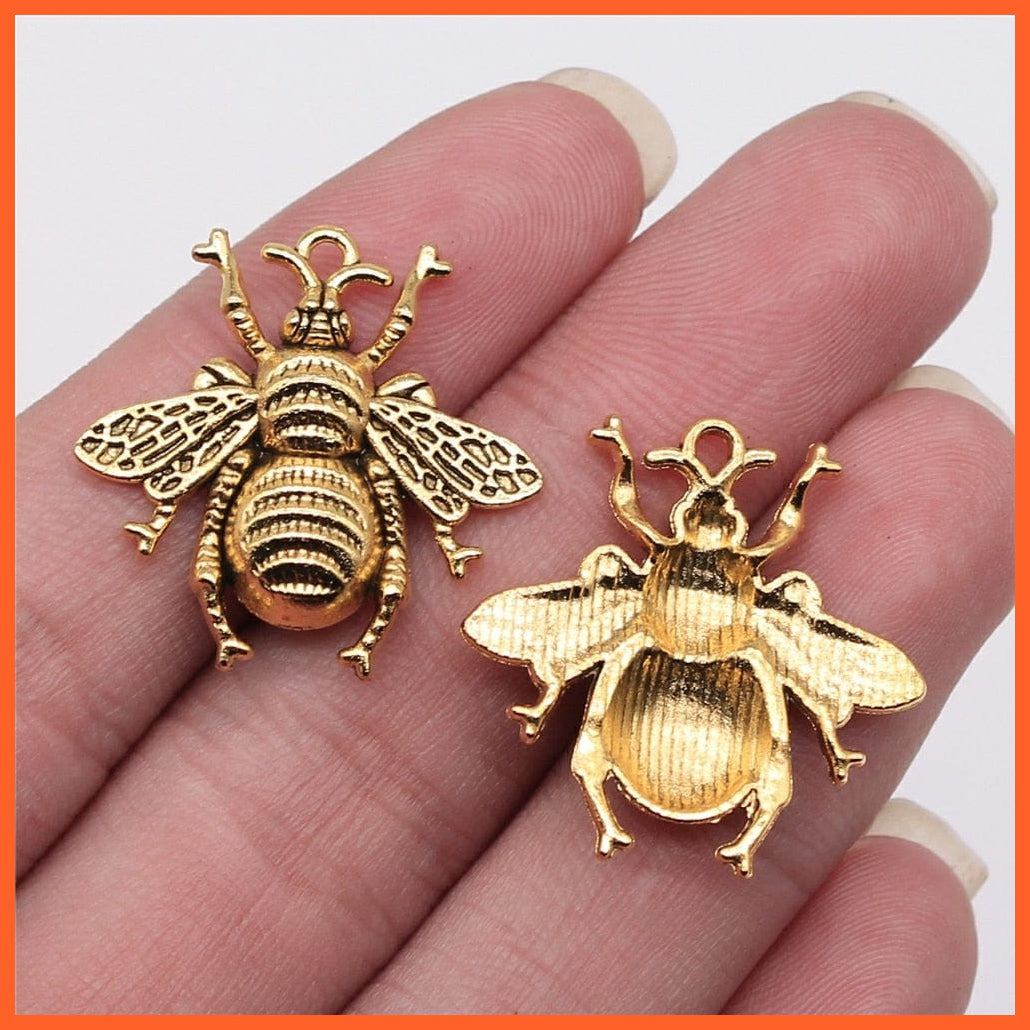 10Pcs 25X25Mm Antique Gold Color Antique Bronze Color| Bee Charms For Jewelry Making | whatagift.com.au.