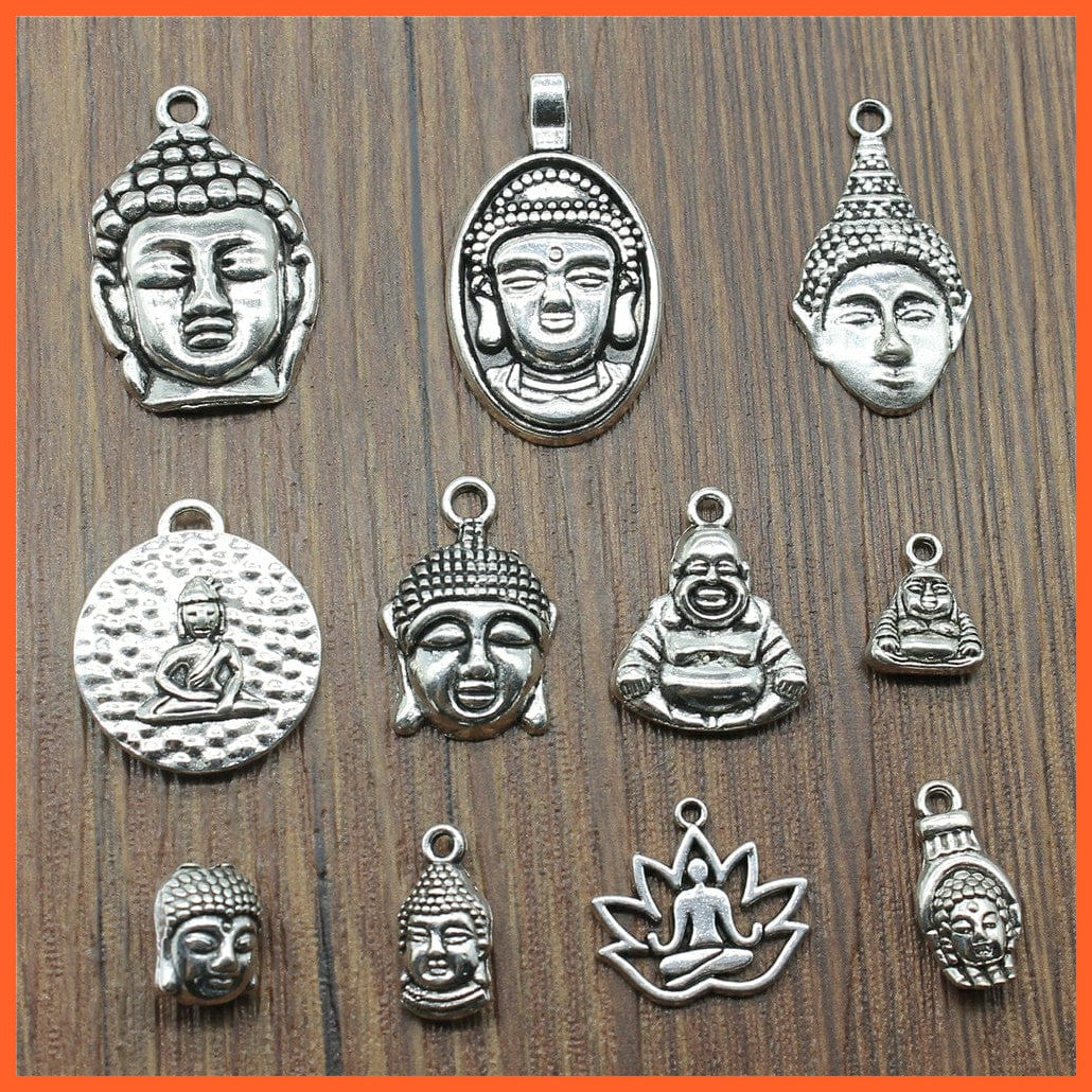 whatagift.com.au Accessories 10pcs Charms Buddha Antique Silver Color For Jewelry Making