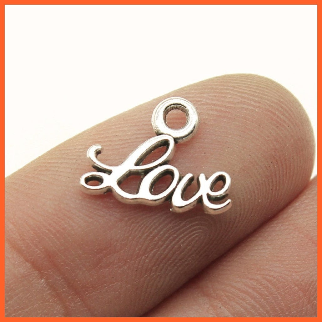20Pcs 13X10Mm Antique Silver Color Love Word Charm | Charm For Jewelry Making | whatagift.com.au.