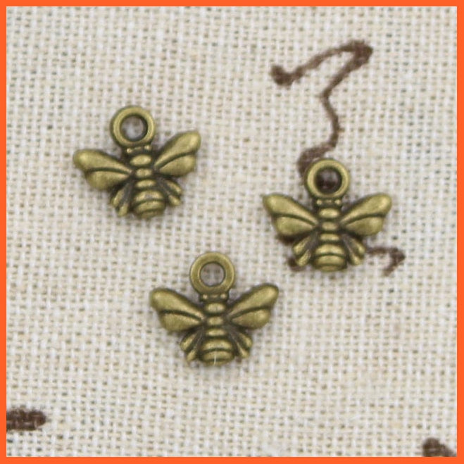 whatagift.com.au Accessories Antique Bronze Plated 100pcs Charms Bee 10x11mm Antique Bronze Silver Color Plated Pendants | Making DIY Silver Color Jewelry
