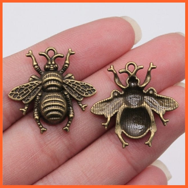 10Pcs 25X25Mm Antique Gold Color Antique Bronze Color| Bee Charms For Jewelry Making | whatagift.com.au.