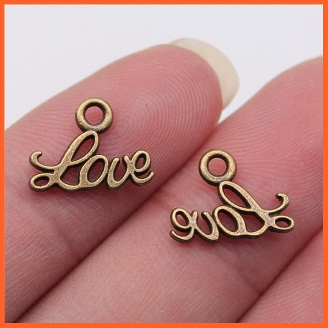 20Pcs 13X10Mm Antique Silver Color Love Word Charm | Charm For Jewelry Making | whatagift.com.au.