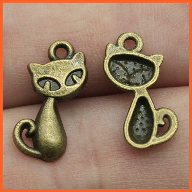20Pcs 17X9Mm Pendant Cat Charm Pendants For Jewelry Making | whatagift.com.au.