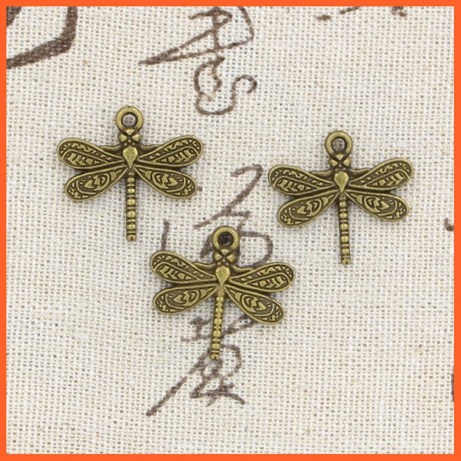 whatagift.com.au Accessories Antique Bronze Plated 20pcs Charms Dragonfly 21x19mm Handmade Craft Pendant | DIY For Bracelet Necklace