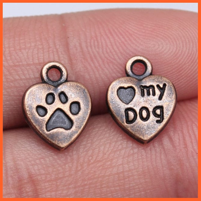 20Pcs 13X10Mm Dog Paw Charm Love My Dog For Jewelry Making | whatagift.com.au.