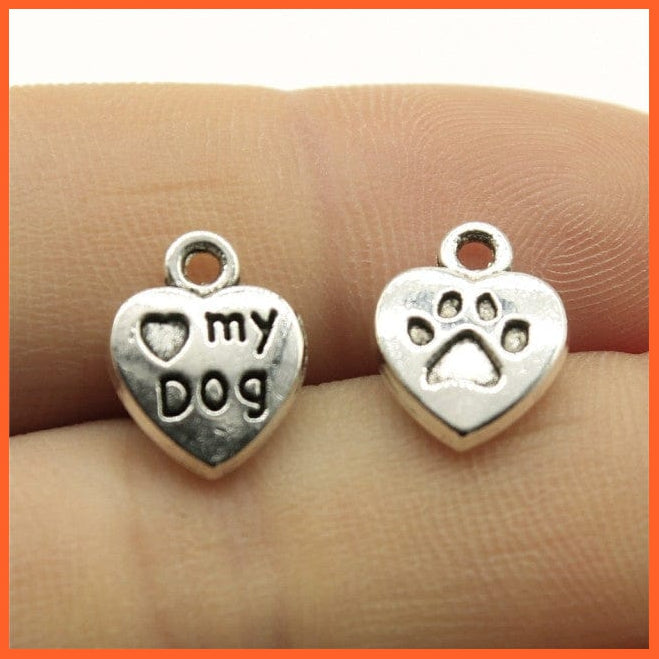 20Pcs 13X10Mm Dog Paw Charm Love My Dog For Jewelry Making | whatagift.com.au.