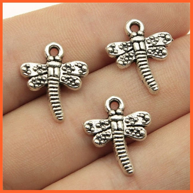whatagift.com.au Accessories B10987-19x15mm 20pcs Dragonfly Charms Antique Silver Color Dragonfly Charms for Making Jewelry