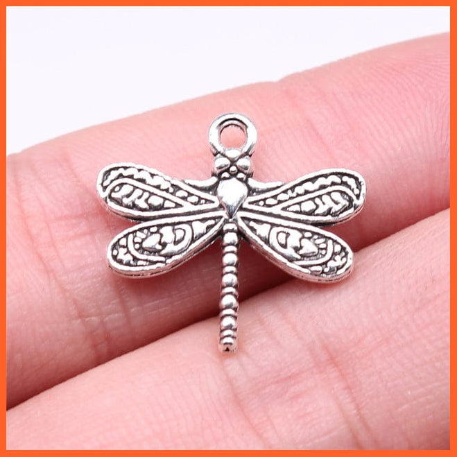 whatagift.com.au Accessories B12705-21x19mm 20pcs Dragonfly Charms Antique Silver Color Dragonfly Charms for Making Jewelry