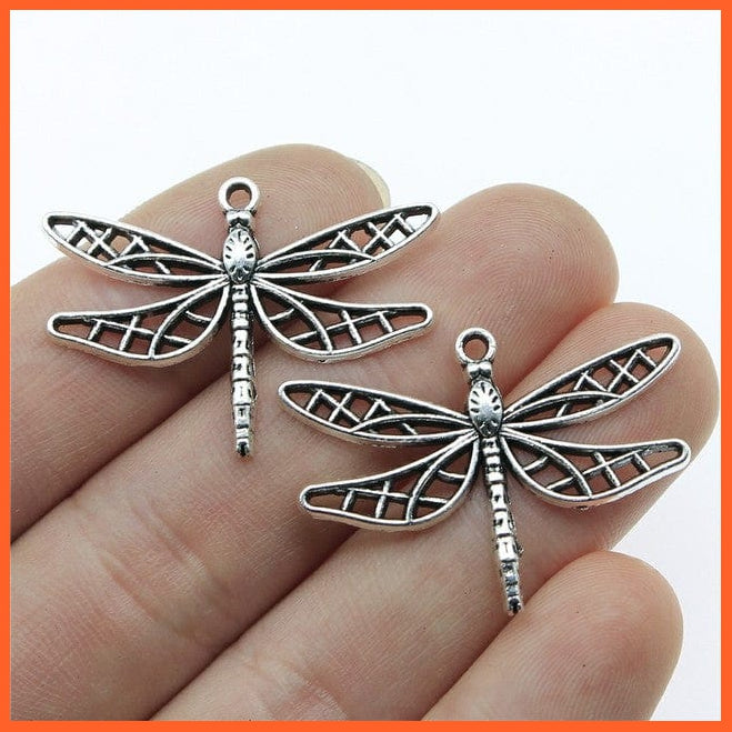 whatagift.com.au Accessories B14011-34x25mm 20pcs Dragonfly Charms Antique Silver Color Dragonfly Charms for Making Jewelry