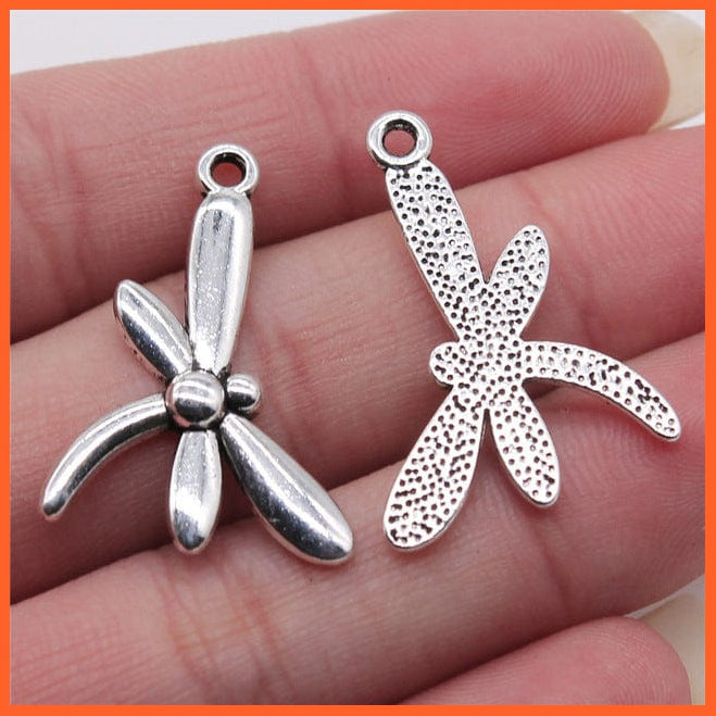whatagift.com.au Accessories B14617-27x31mm 20pcs Dragonfly Charms Antique Silver Color Dragonfly Charms for Making Jewelry
