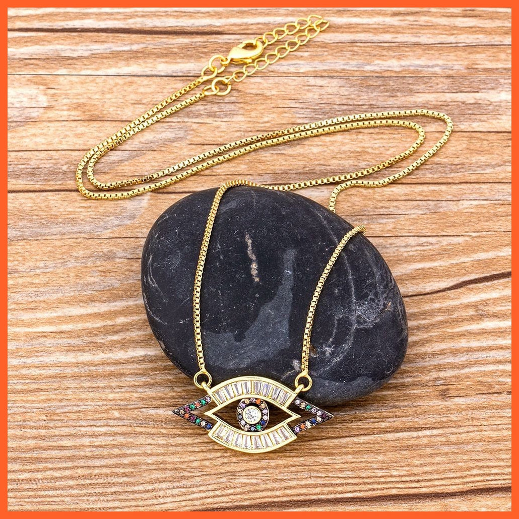 Classic Evil Eye Necklace | Copper Zirconia Made Evil Eye Necklace | whatagift.com.au.