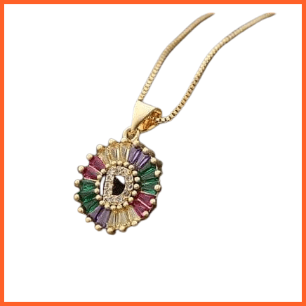 whatagift.com.au Accessories D Multi Color Gold Plated Pendant & Necklace