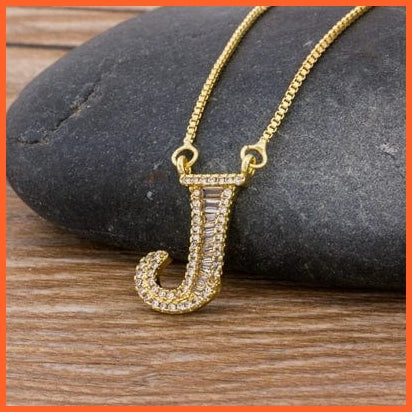 whatagift.com.au Accessories Gold Necklace With Initial Pendant | Women Cute Initials Name Necklace