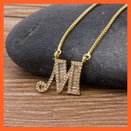 Gold Necklace With Initial Pendant | Women Cute Initials Name Necklace | whatagift.com.au.