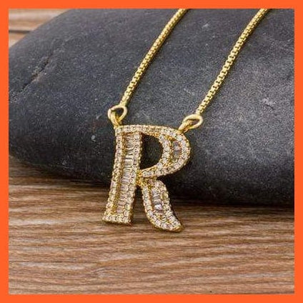 Gold Necklace With Initial Pendant | Women Cute Initials Name Necklace | whatagift.com.au.