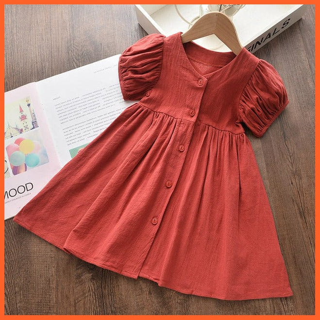 whatagift.com.au AH405Red / 3T floral Print Dress for Baby Girl