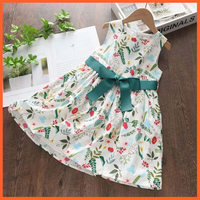 whatagift.com.au AH4412Green / 3T floral Print Dress for Baby Girl