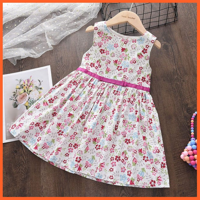 whatagift.com.au AH4417Pink / 3T Floral Print Dress For Girls