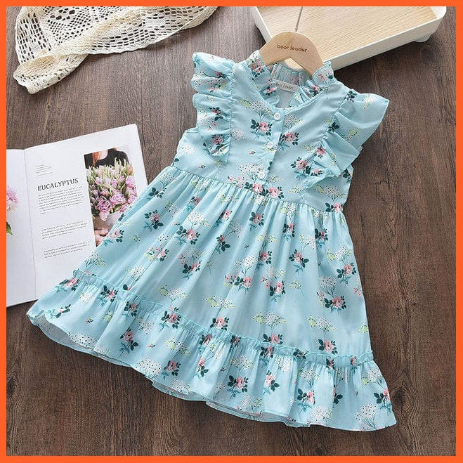 whatagift.com.au AH4881 Green / 7 Girls New Summer Flower Dresses