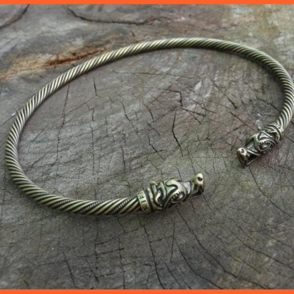 whatagift.com.au Ancient bronze 2 Viking Wolf Bracelet