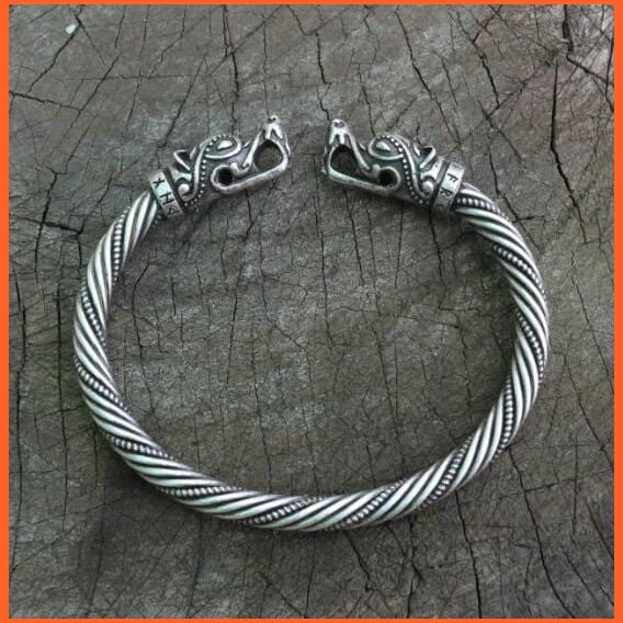 whatagift.com.au Ancient silver Viking Wolf Bracelet