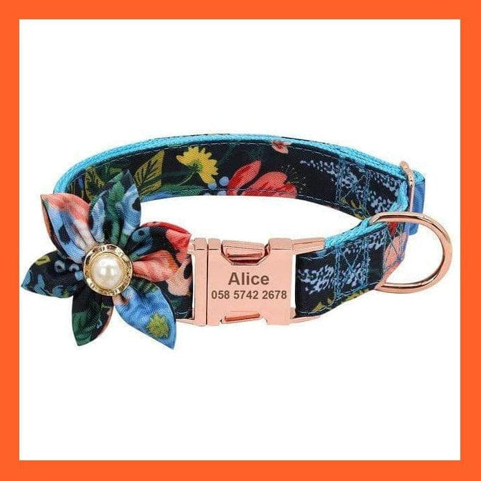 whatagift.com.au Animals & Pet Supplies 023blue / S Copy of Nylon Printed Dog Accessories Pet Puppy Cat Collar | Customized Nameplate Dog Collar | Personalized Engraved Id Tag Collars| For Small Dogs Cats