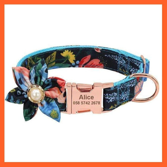 whatagift.com.au Animals & Pet Supplies 023blue / S Nylon Printed Dog Accessories Pet Puppy Cat Collar | Customized Nameplate Dog Collar | Personalized Engraved Id Tag Collars| For Small Dogs Cats