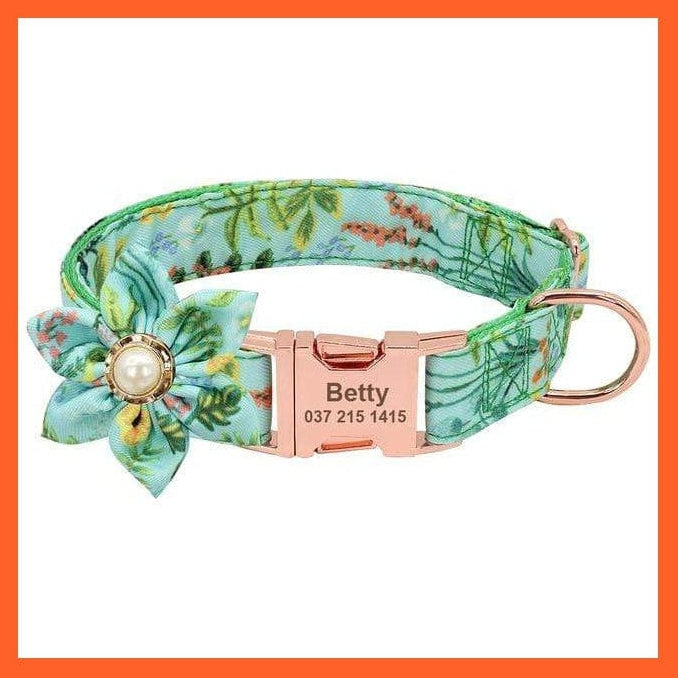 whatagift.com.au Animals & Pet Supplies 023green / S Nylon Printed Dog Accessories Pet Puppy Cat Collar | Customized Nameplate Dog Collar | Personalized Engraved Id Tag Collars| For Small Dogs Cats