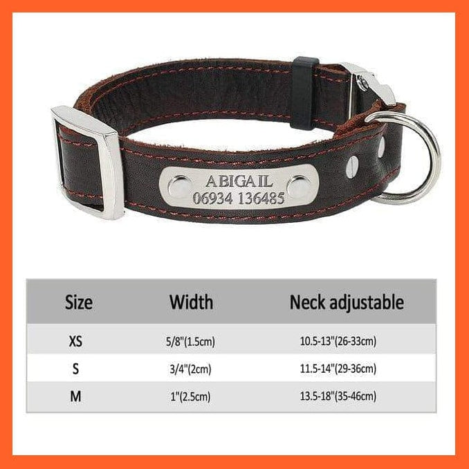 whatagift.com.au Animals & Pet Supplies 061 / XS Customized Leather Dog Collar | Engraved Pet Id Tag Collars | For Small Medium Large Dogs French Bulldog Pug Pitbull