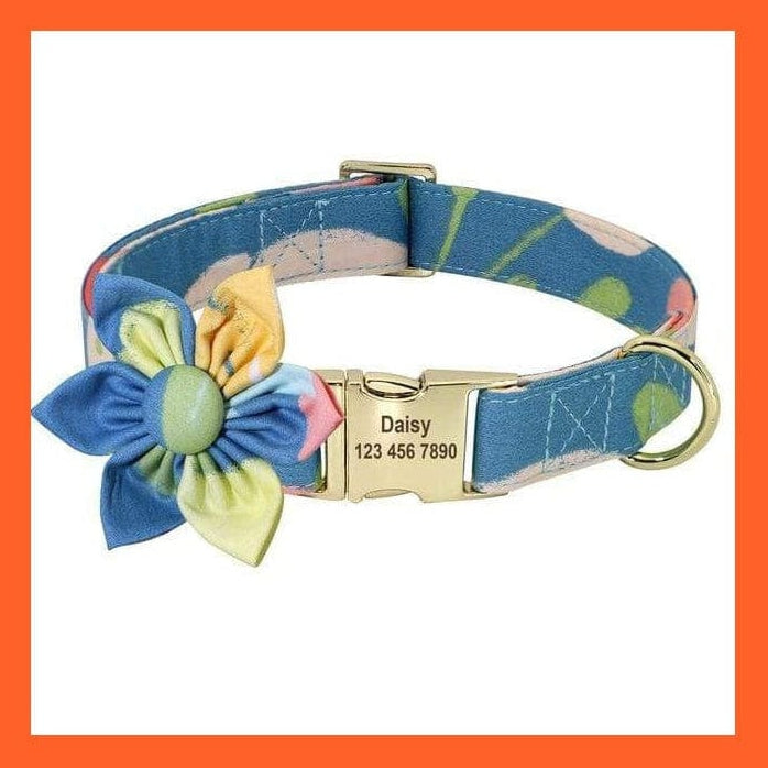 whatagift.com.au Animals & Pet Supplies 168darkblue / S Copy of Nylon Printed Dog Accessories Pet Puppy Cat Collar | Customized Nameplate Dog Collar | Personalized Engraved Id Tag Collars| For Small Dogs Cats