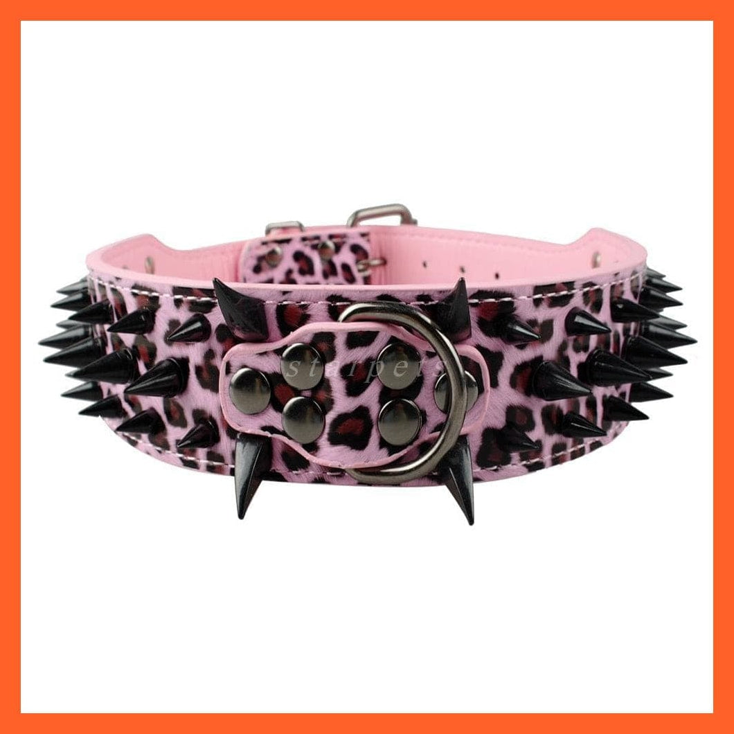 whatagift.com.au Animals & Pet Supplies 2" Wide Sharp Spiked Studded Leather Dog Collars |  Big Dog Adjustable Collar