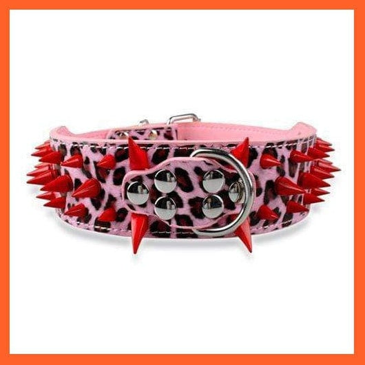 whatagift.com.au Animals & Pet Supplies 2" Wide Sharp Spiked Studded Leather Dog Collars Pitbull Bulldog Big Dog Adjustable Collar