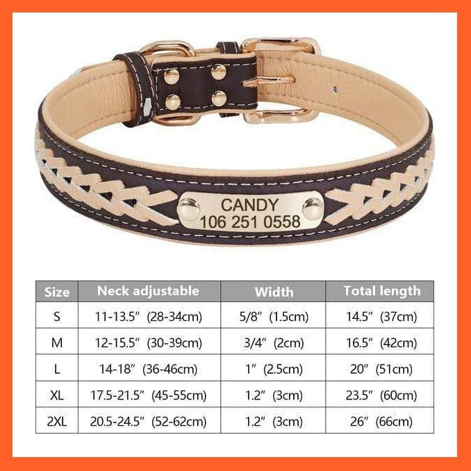 whatagift.com.au Animals & Pet Supplies 269BE / M Customized Leather Dog Collar | Engraved Pet Id Tag Collars