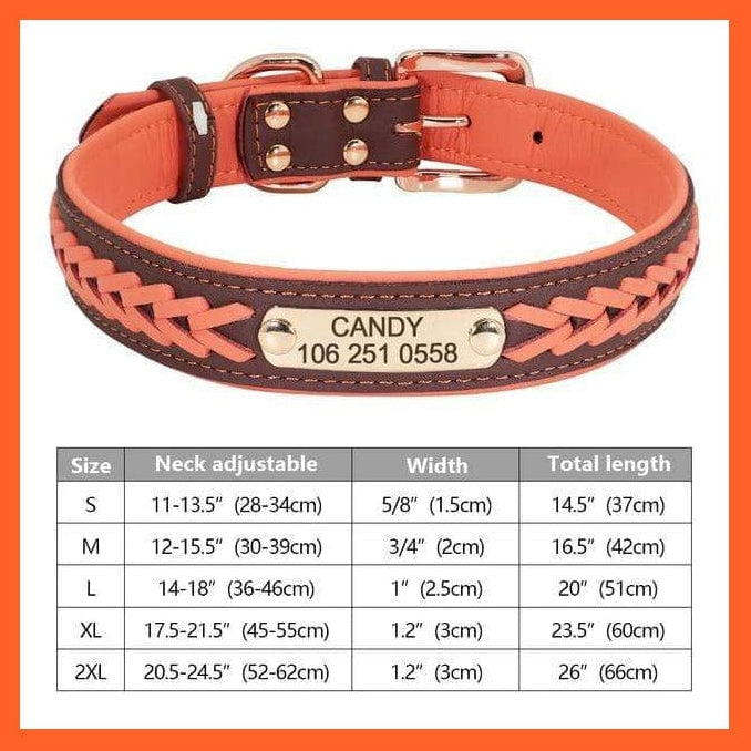 whatagift.com.au Animals & Pet Supplies 269OR / S Customized Leather Dog Collar | Engraved Pet Id Tag Collars | For Small Medium Large Dogs French Bulldog Pug Pitbull