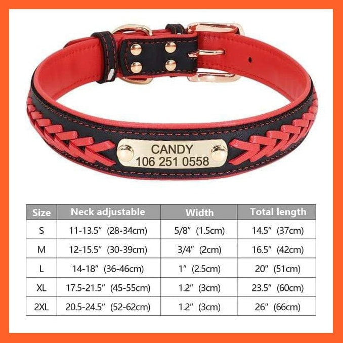 whatagift.com.au Animals & Pet Supplies 269RE / S Customized Leather Dog Collar | Engraved Pet Id Tag Collars | For Small Medium Large Dogs French Bulldog Pug Pitbull