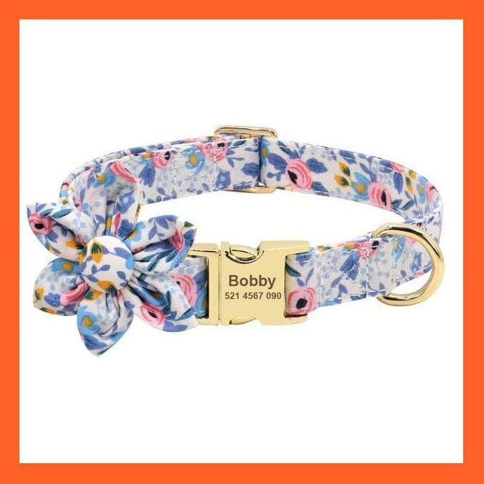 whatagift.com.au Animals & Pet Supplies Blue / S Copy of Nylon Printed Dog Accessories Pet Puppy Cat Collar | Customized Nameplate Dog Collar | Personalized Engraved Id Tag Collars| For Small Dogs Cats