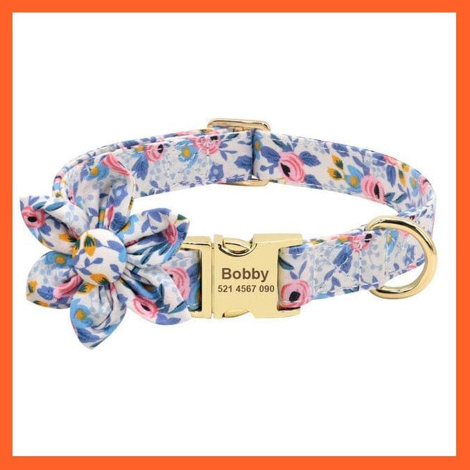 whatagift.com.au Animals & Pet Supplies Blue / S Nylon Printed Dog Accessories Pet Puppy Cat Collar | Customized Nameplate Dog Collar | Personalized Engraved Id Tag Collars| For Small Dogs Cats