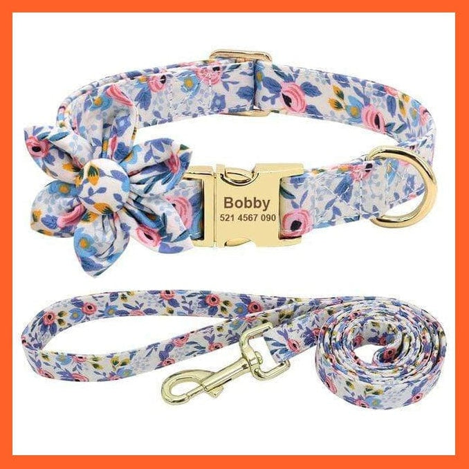 whatagift.com.au Animals & Pet Supplies Blue set / S Nylon Printed Dog Accessories Pet Puppy Cat Collar | Customized Nameplate Dog Collar | Personalized Engraved Id Tag Collars| For Small Dogs Cats