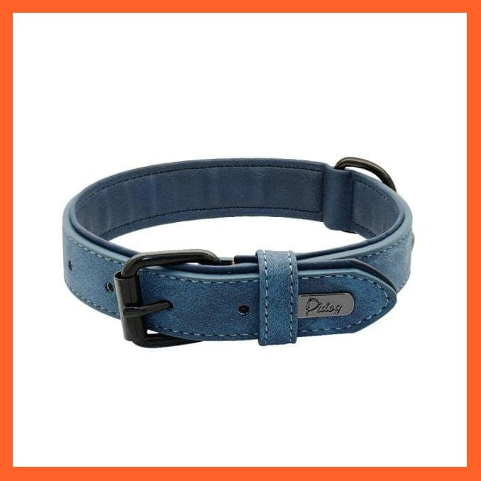 whatagift.com.au Animals & Pet Supplies Blue / XXL Leather Padded Soft Beagle Collar | Big Dog Pitbull Bulldog Adjustable Collar | For Small Medium Large Dogs
