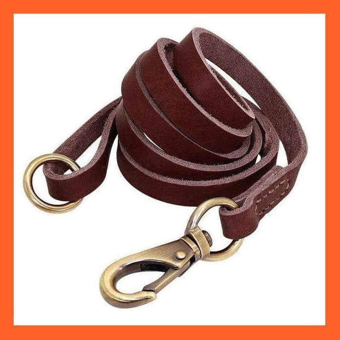 whatagift.com.au Animals & Pet Supplies Brown Leash / L Custom Leather Dog Collar | Personalized Engraved Pet Collar Leash Set
