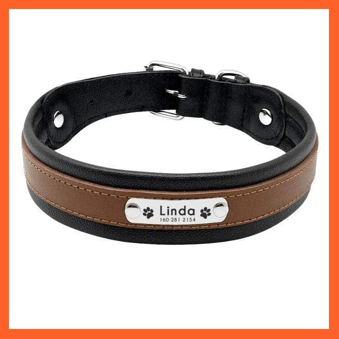 whatagift.com.au Animals & Pet Supplies Brown / M Personalized Leather Dog Collar | Customized Padded Engraved Pet Big Dog Bulldog Collars