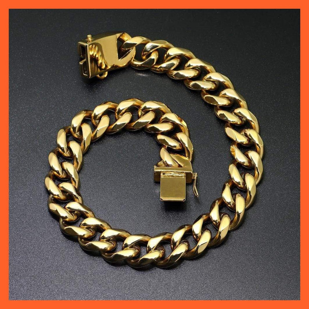 whatagift.com.au Animals & Pet Supplies Chain Collar Leash Pet Training Collar | Steel Metal Gold Dog Accessories