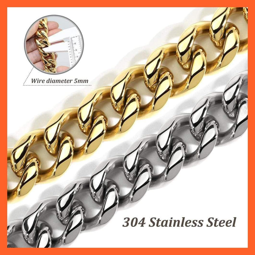 whatagift.com.au Animals & Pet Supplies Chain Collar Leash Pet Training Collar | Steel Metal Gold Dog Accessories