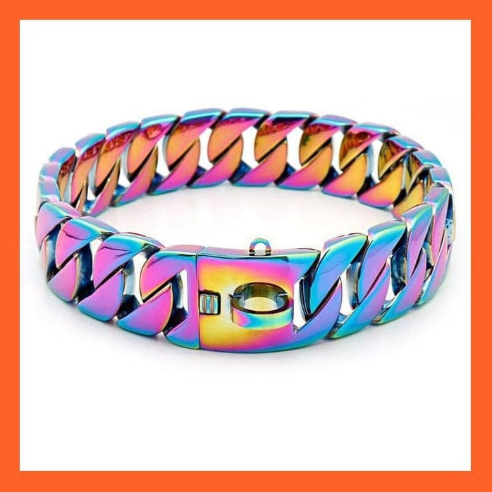 whatagift.com.au Animals & Pet Supplies Colorful / 45cm / China Strong Metal Silver Gold Show Collar | Stainless Steel Pet Training Dog Chain Collars