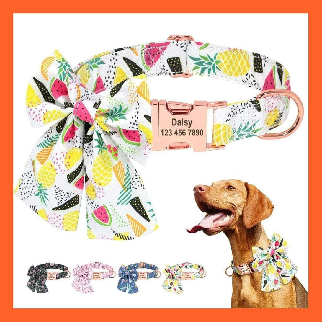 whatagift.com.au Animals & Pet Supplies Copy of Personalized Puppy Dog Cat Collar | Custom Printed Bowknot Pet Accessories  | Engraved Nameplate Bow Tie Collars
